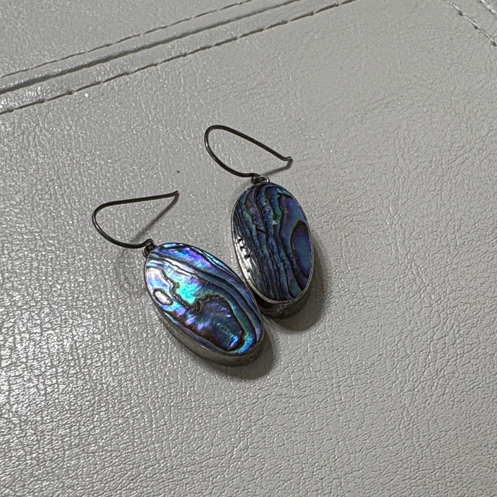 Abalone Shell Sterling Silver Earrings